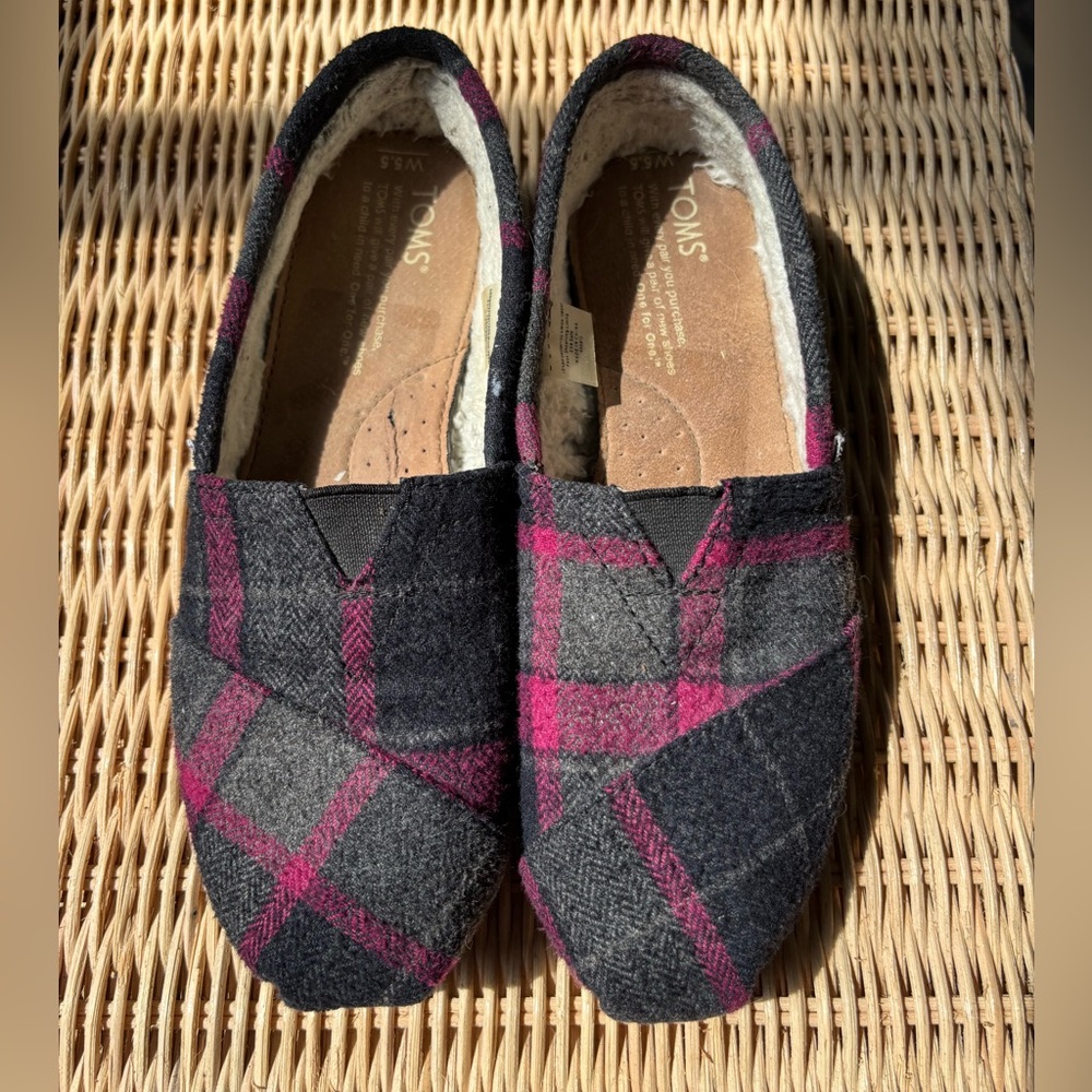 TOMS Plaid Slip-On Shoes
